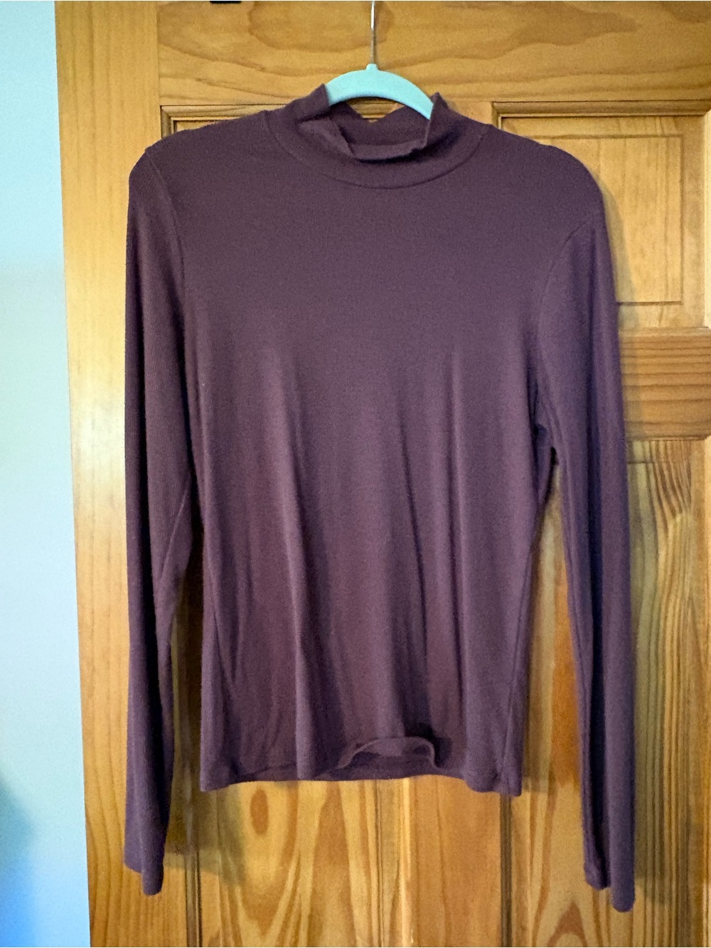 Abercrombie & Fitch Women's Long Sleeve Mock Neck Top - Plum